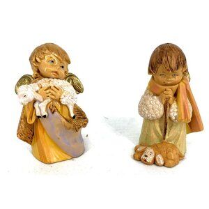Fontanini Simonetti Italy Christmas Angel Cherub Figurines 4” Lot of 2 Vtg 1988